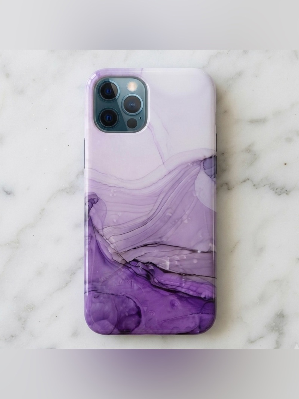 Wow Mobile Marble Purple Phone Case Glossy Finish iPhone 12 Pro Max